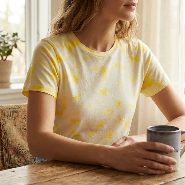 Yellow_Pure_Cotton_Tshirt_For_Women
