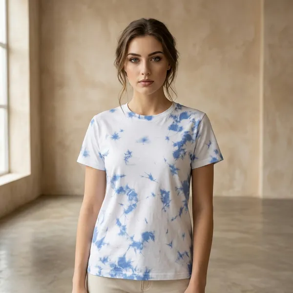Blue_Pure_Cotton_Tshirt_For_Women