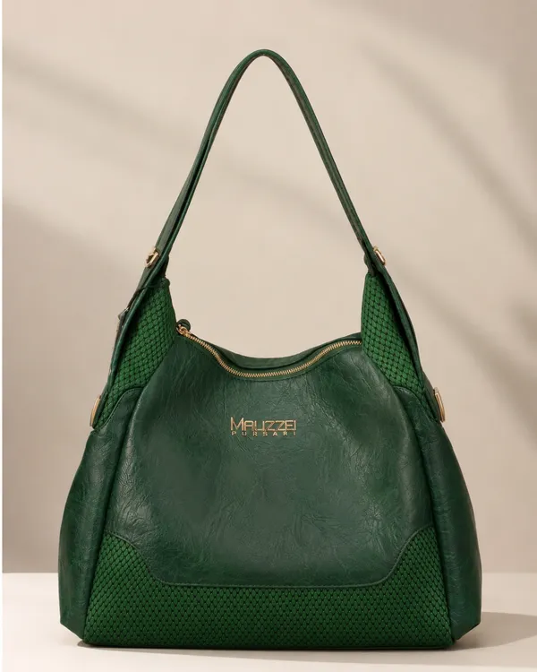 MAUZZEI_Kira_Textured_Shoulder_Bag_Forest_Green