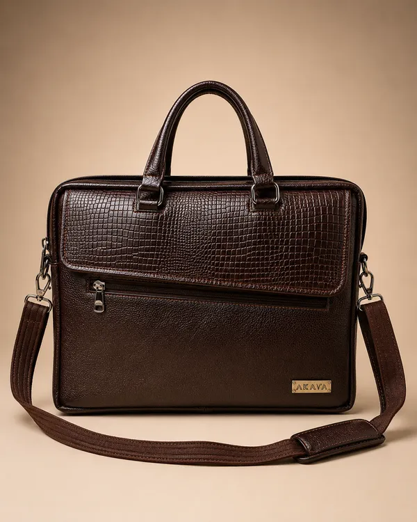 AKAVA_Natural_Leather_Double_Pocket_Executive_Laptop_Bag