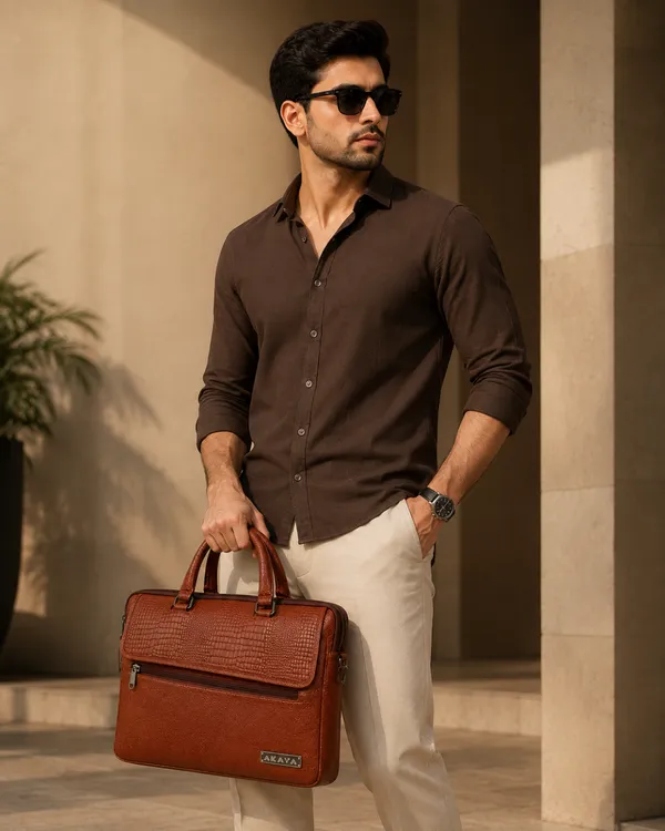 AKAVA_Natural_Leather_Double_Pocket_Executive_Laptop_Bag