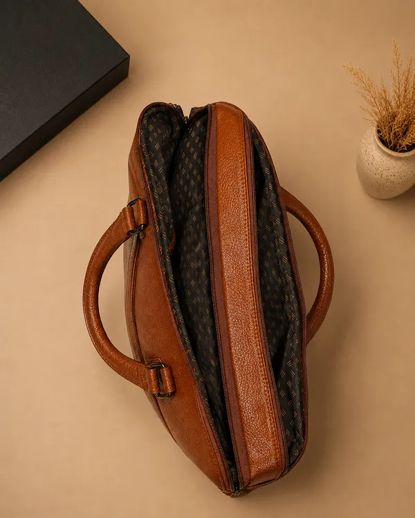 AKAVA_Natural_Leather_Double_Pocket_Executive_Laptop_Bag