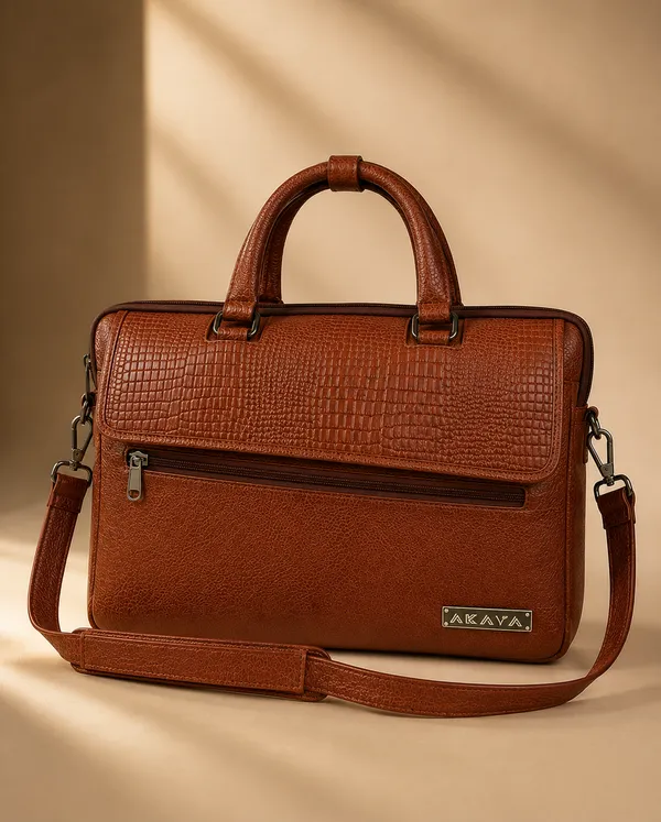 AKAVA_Natural_Leather_Double_Pocket_Executive_Laptop_Bag