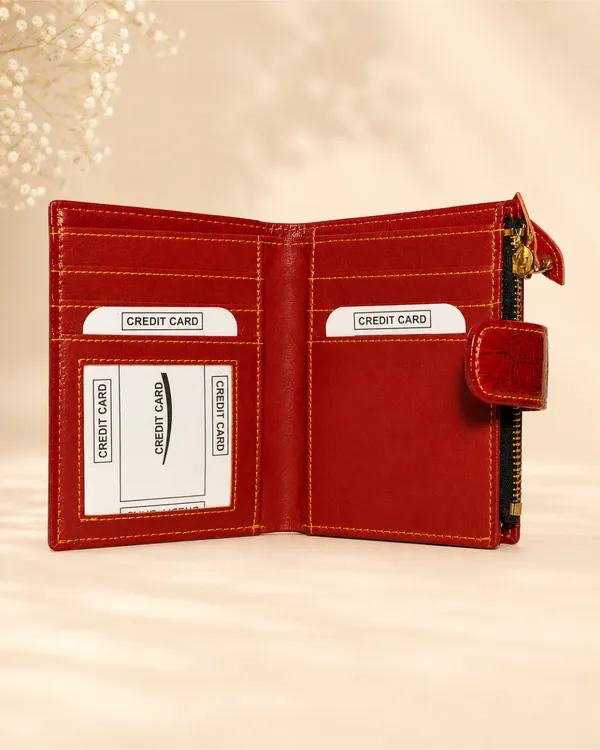 AKAVA_Vegan_Leather_Women's_Glossy_Wallet_with_botton_closure