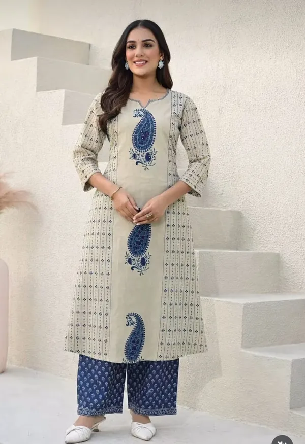 Women_Trendy_Cotton_Cream_Blue_Kurta_With_Pant_and_Dupatta