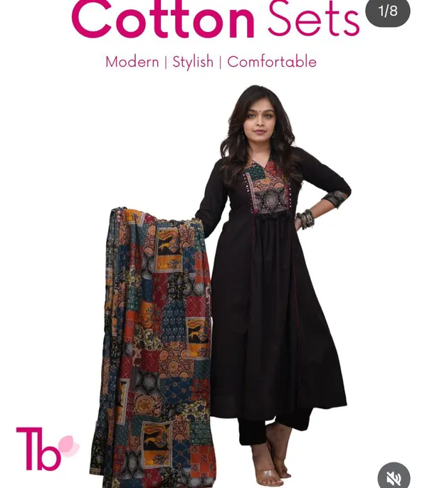Women_Trendy_Cotton_Black_Kurta_With_Pant_and_Dupatta