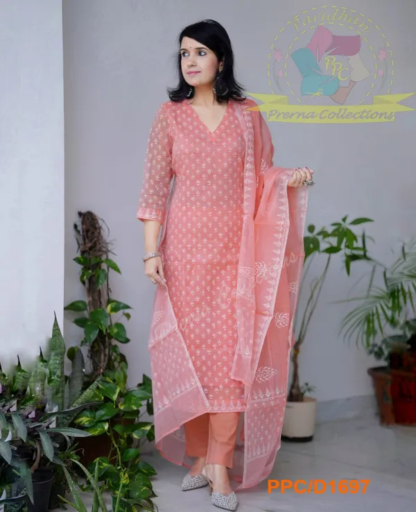 Women_Trendy_Cotton_Orange_Kurta_With_Pant_and_Dupatta