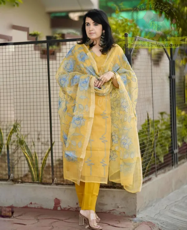 Women_Trendy_Cotton_Yellow_Kurta_With_Pant_and_Dupatta