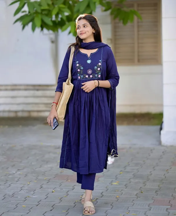 Women_Trendy_Cotton_Blue_Kurta_With_Pant_and_Dupatta