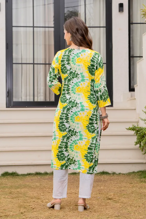 Green_Viscose_Rayon_Straight_Tie-Dye_Print_Kurta_For_Women