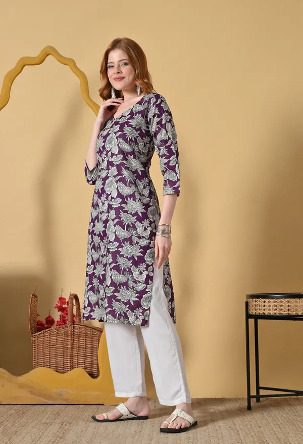 Purple_Viscose_Rayon_Floral_Print_Straight_Kurta_For_Women