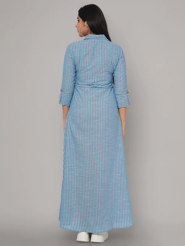 Blue_Viscose_Rayon_Striped_Relaxed_Dress_For_Women