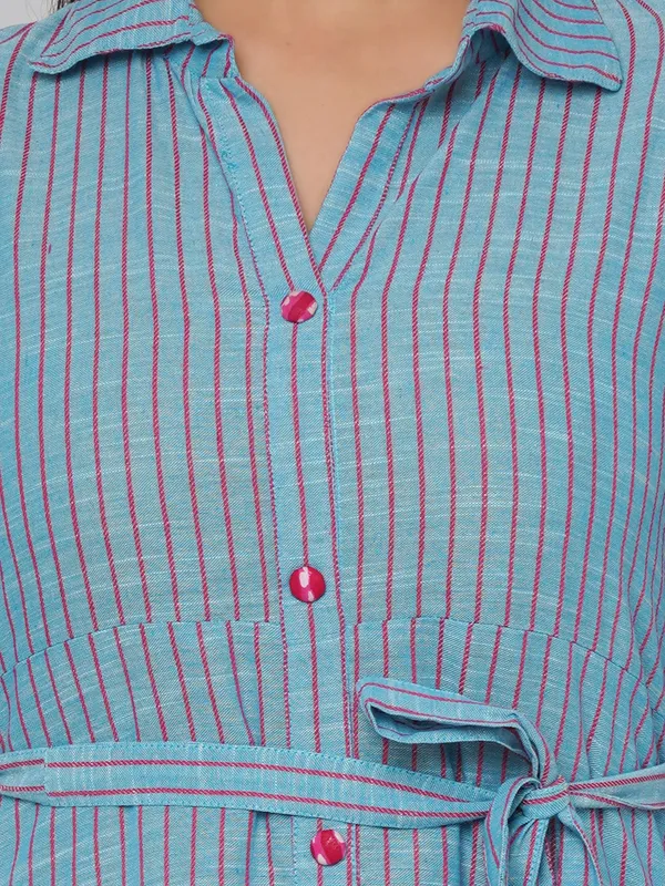 Blue_Viscose_Rayon_Striped_Relaxed_Dress_For_Women