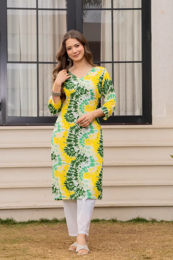Green_Viscose_Rayon_Straight_Tie-Dye_Print_Kurta_For_Women