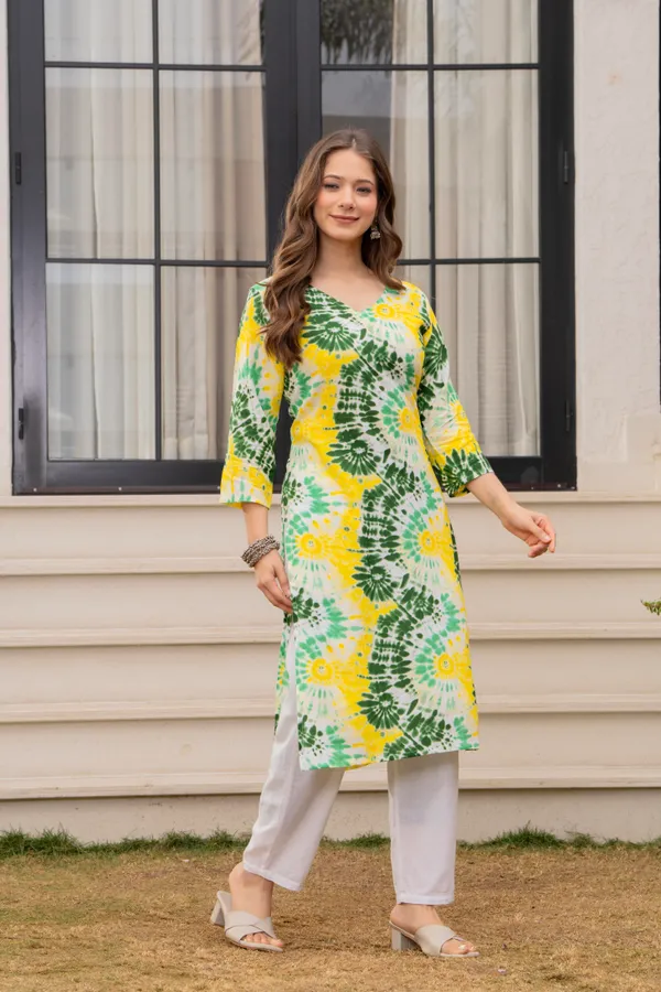 Green_Viscose_Rayon_Straight_Tie-Dye_Print_Kurta_For_Women