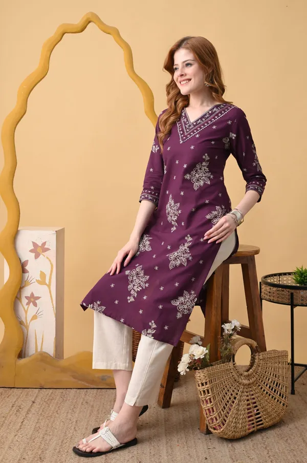 Purple_Viscose_Rayon_Straight_Embroidered_Kurta_For_Women