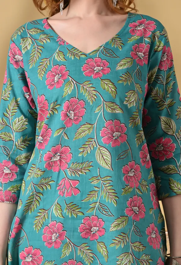 Rama_Green_Viscose_Rayon_Floral_Print_Straight_Kurta_For_Women