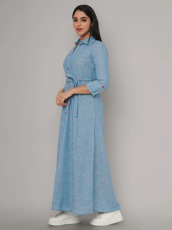 Blue_Viscose_Rayon_Striped_Relaxed_Dress_For_Women