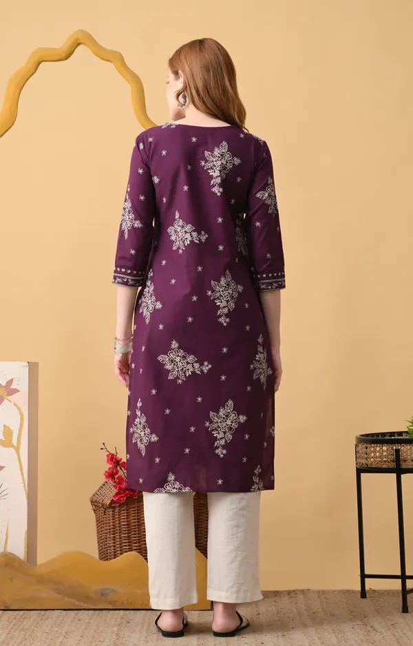 Purple_Viscose_Rayon_Straight_Embroidered_Kurta_For_Women