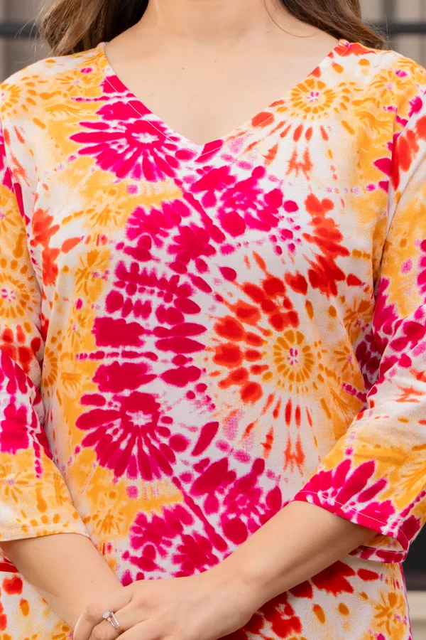 Yellow_Viscose_Rayon_Tie-Dye_Straight_Kurta_For_Women