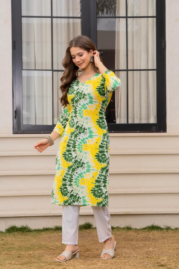 Green_Viscose_Rayon_Straight_Tie-Dye_Print_Kurta_For_Women