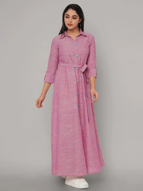 Pink_Viscose_Rayon_Relaxed_Fit_Maxi_Dress_For_Women