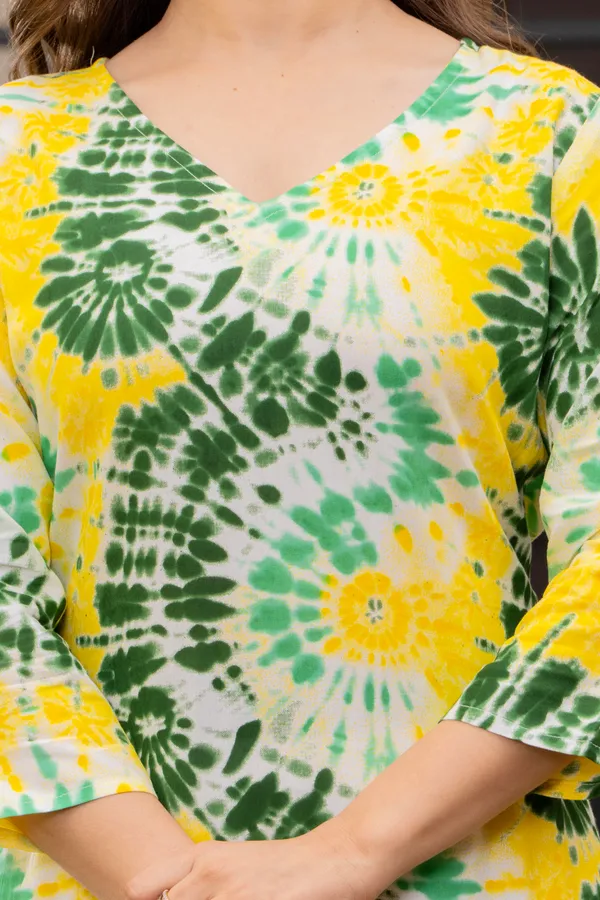 Green_Viscose_Rayon_Straight_Tie-Dye_Print_Kurta_For_Women