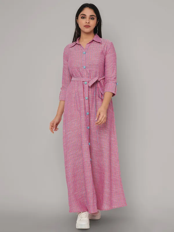 Pink_Viscose_Rayon_Relaxed_Fit_Maxi_Dress_For_Women