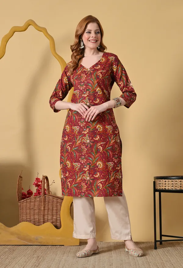 Maroon_Viscose_Rayon_Paisley_Print_Straight_Kurta_For_Women