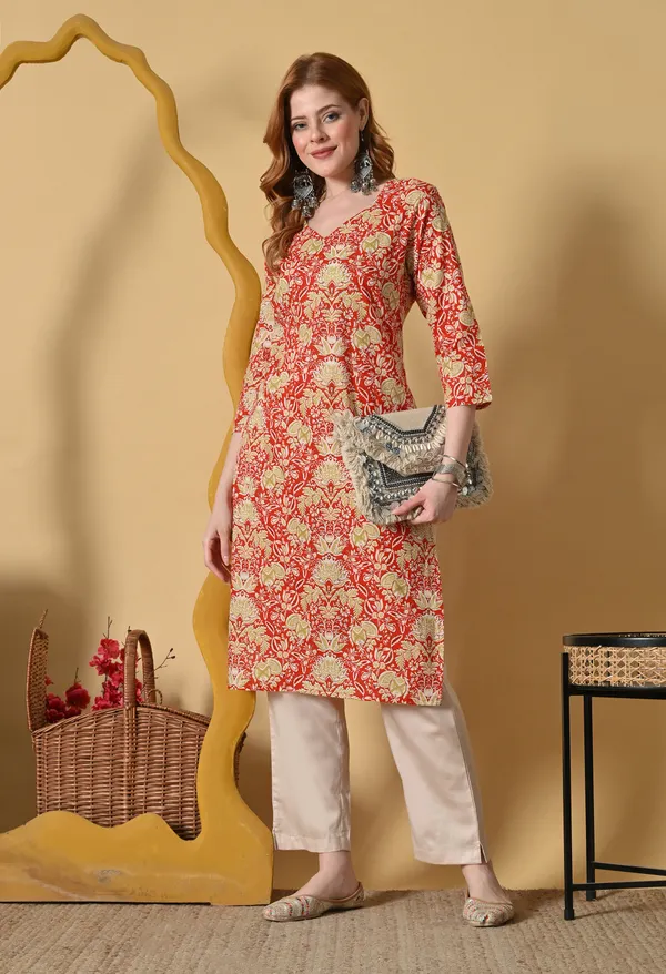 Red_Viscose_Rayon_Straight_Paisley_Floral_Print_Kurta_For_Women