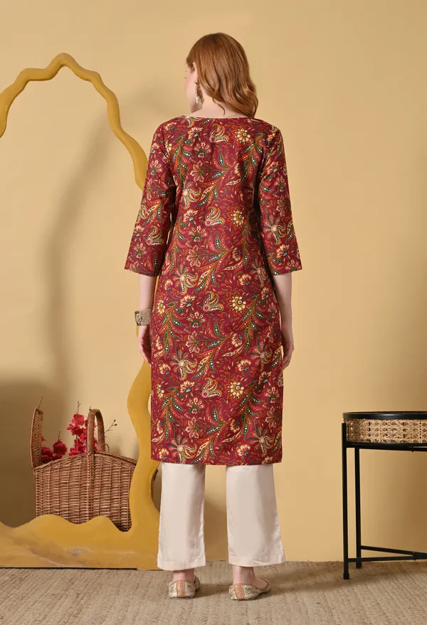 Maroon_Viscose_Rayon_Paisley_Print_Straight_Kurta_For_Women