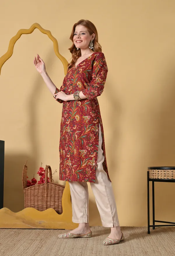Maroon_Viscose_Rayon_Paisley_Print_Straight_Kurta_For_Women