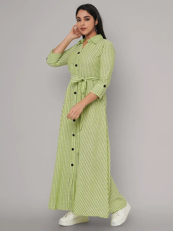 Green_Viscose_Rayon_Striped_Relaxed_Dress_For_Women