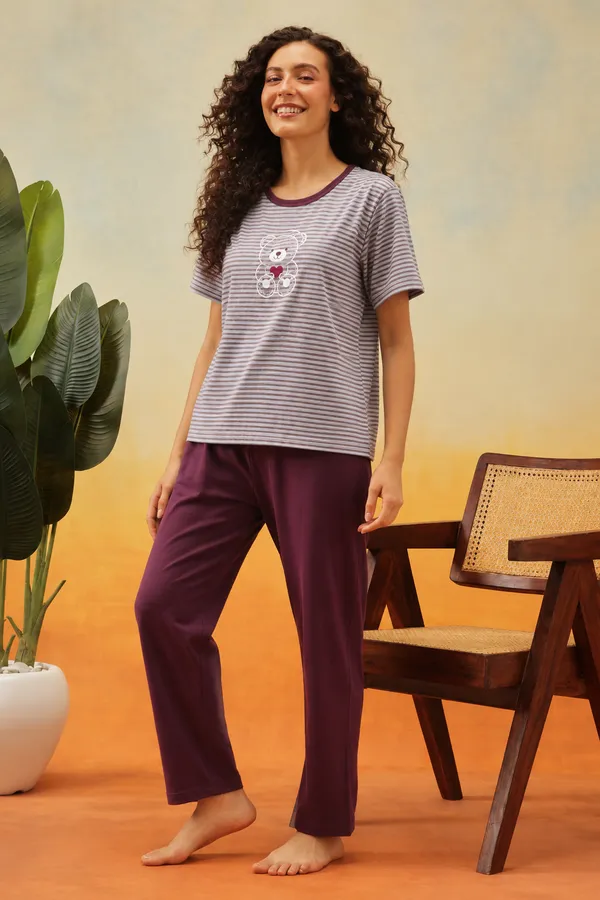 Berry_Bliss_Striped_Teddy_Lycra_Nightdress_Set_for_Women