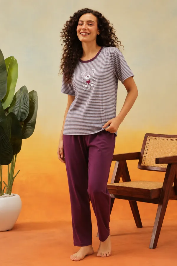 Berry_Bliss_Striped_Teddy_Lycra_Nightdress_Set_for_Women