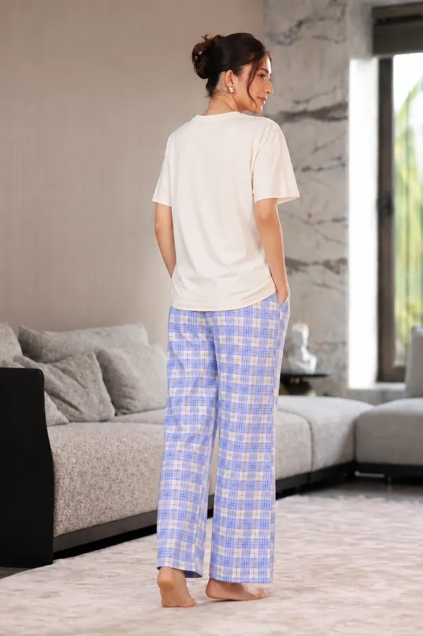 Positive_Vibes_Blue_Check_Lycra_Nightdress_Set_for_Women