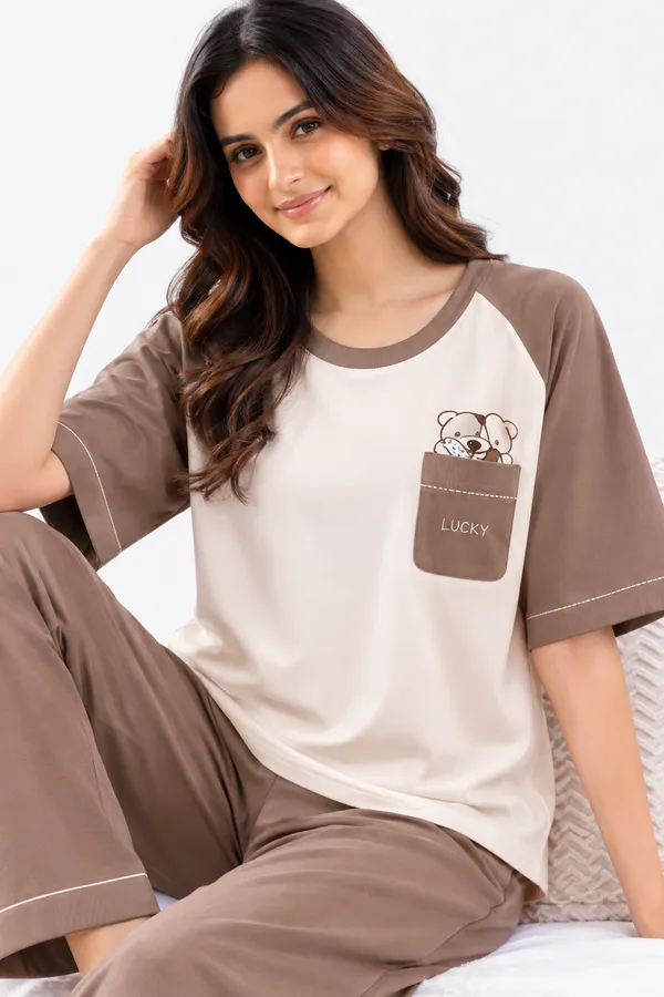Women’s_Brown_&_White_Teddy_Bear_Printed_Night_Suit_Set