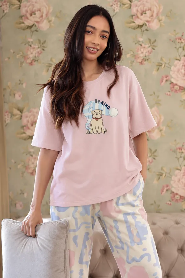 Women’s_Pink_Printed_T-Shirt_&_Printed_Pajama_Night_Suit_Set