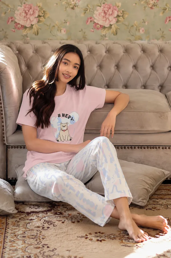 Women’s_Pink_Printed_T-Shirt_&_Printed_Pajama_Night_Suit_Set