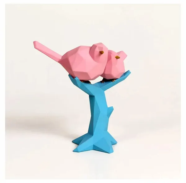 Blue_Polyresin_Low_Poly_Love_Birds_Figurine_On_Branch