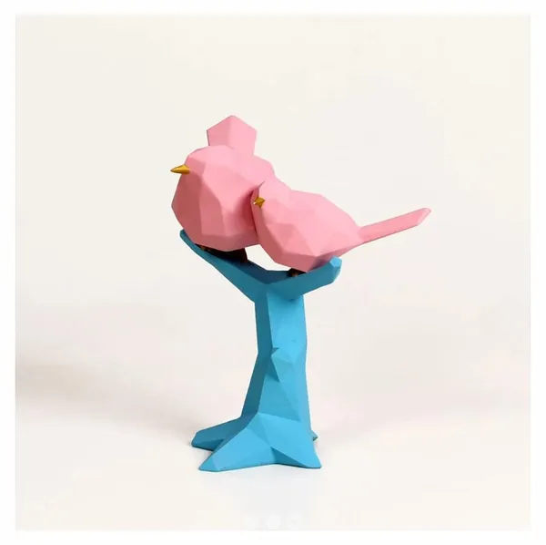Blue_Polyresin_Low_Poly_Love_Birds_Figurine_On_Branch