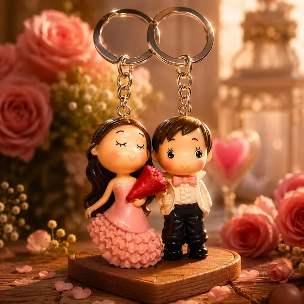 Multicolor_Stainless_Steel_Alloy_Couple_Key_Ring_Set_Set_of_2