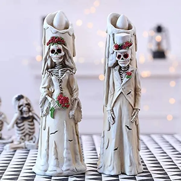 White_Polyresin_Skeleton_Couple_Wedding_Statue