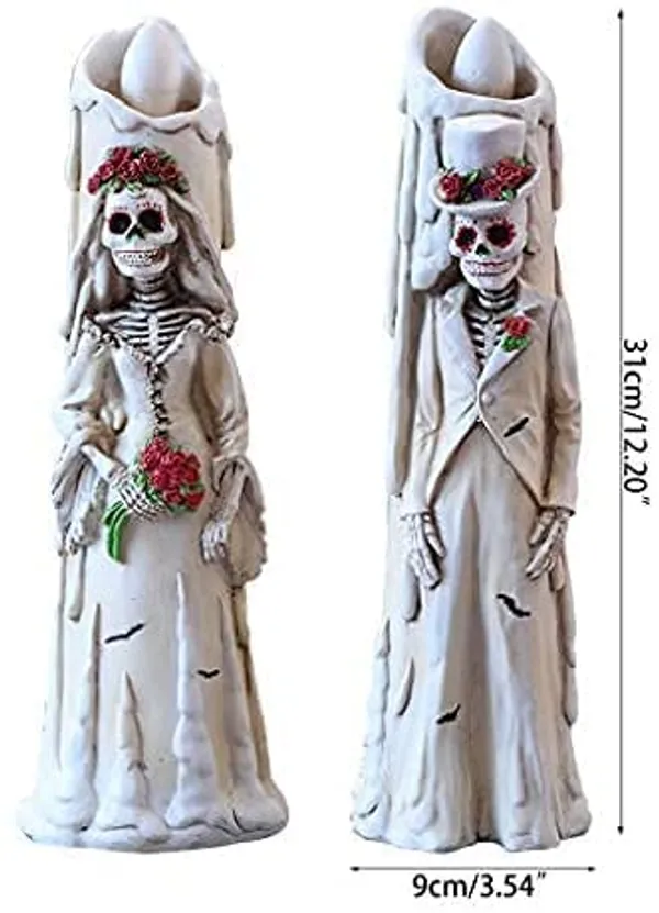 White_Polyresin_Skeleton_Couple_Wedding_Statue