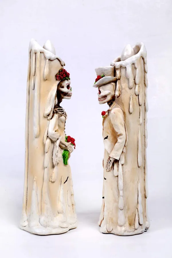 White_Polyresin_Skeleton_Couple_Wedding_Statue