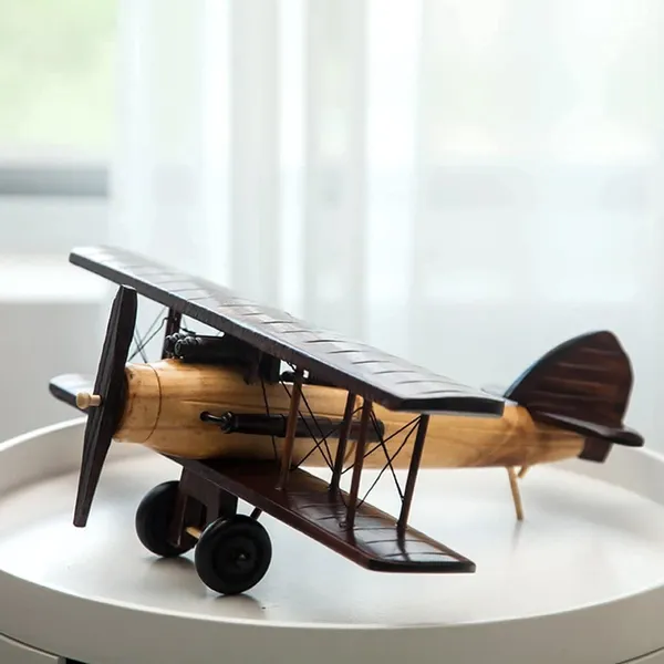 Brown_Vintage_Wooden_Biplane_Aircraft_Model