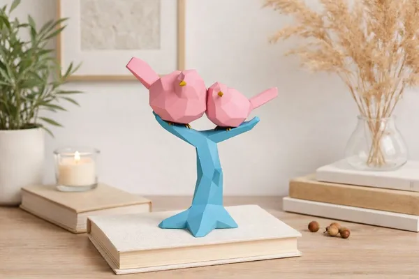 Blue_Polyresin_Low_Poly_Love_Birds_Figurine_On_Branch