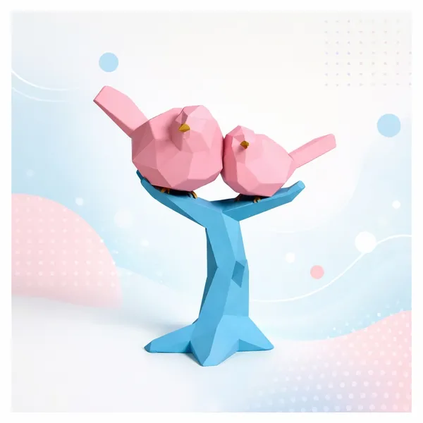 Blue_Polyresin_Low_Poly_Love_Birds_Figurine_On_Branch