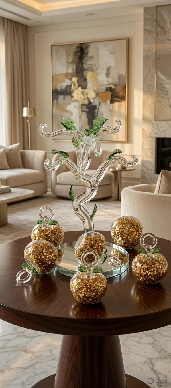 Gold_Glass_6_Apple_Tree_Showpiece
