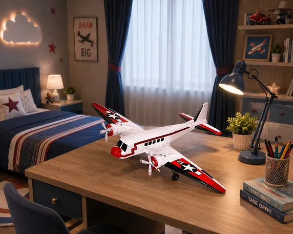 White_And_Red_Vintage_Metal_Aircraft_Showpiece